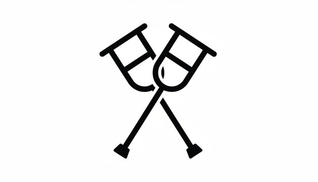 Knife tactical combat with boot and straps icon, bold black outline symbol for action and survival themes