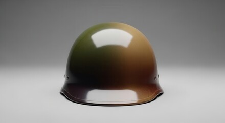 Fototapeta premium Striking digital rendition of a protective military helmet showcasing a unique camouflage gradient