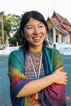 Smiling Person at Temple
