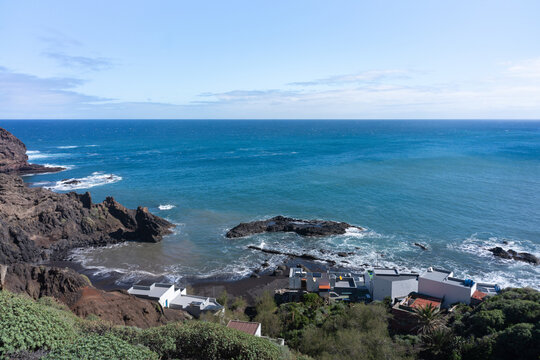 Roque Bermejo shoreline aerial view Tenerife
