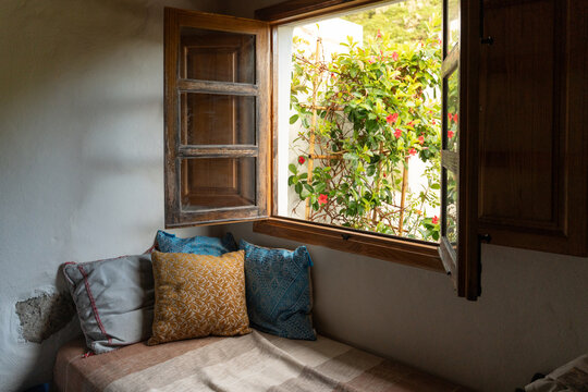 Traditional window interior north Tenerife house