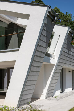 facade of contemporary house