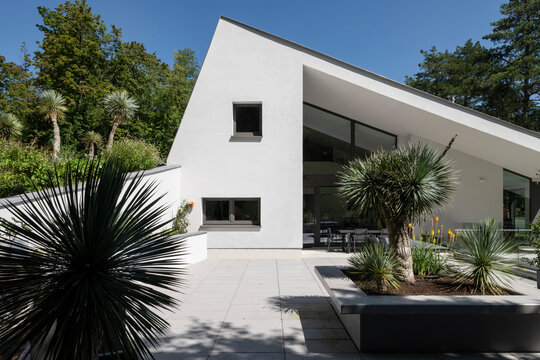 facade of contemporary villa