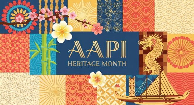 Celebrating aapi heritage month with asian cultural elements and designs