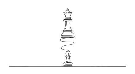 Chess Queen and Pawn Connection: Strategy, Growth, and Transformation © punduh