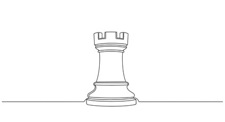 Chess Rook Line Drawing © punduh