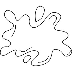 Obraz premium Minimalist Slime Drip and Liquid Splash Line Art