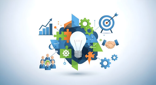 Creative business strategy and innovation concept.
