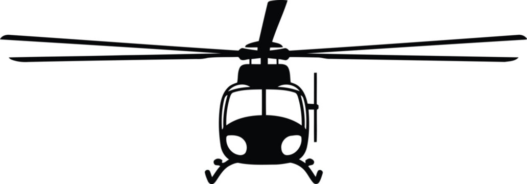 black silhouette helicopter icon flying vehicle aircraft symbol