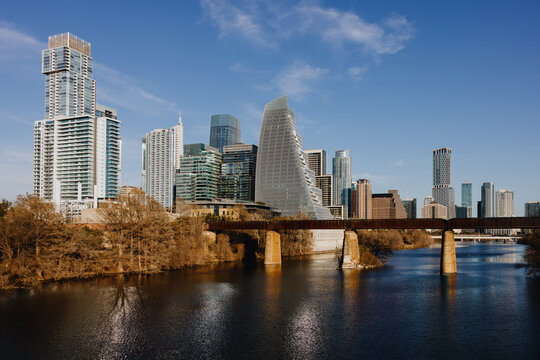 City Skyline Over the River During the Day in Austin, Texas