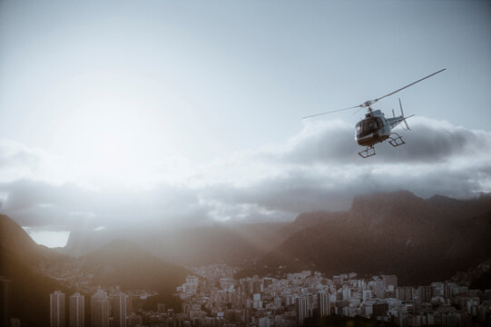Helicopter Over Rio Skyline