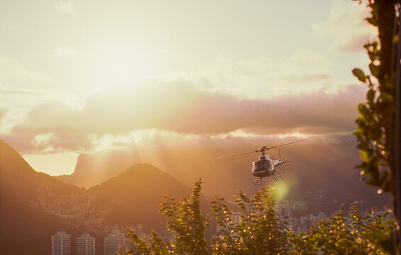 Helicopter at Sunset Rio