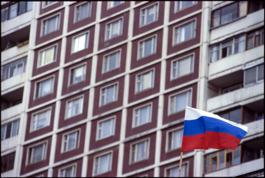 Russian flag in the wind