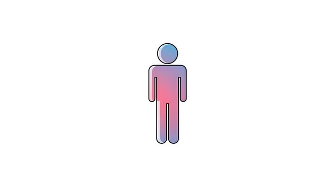 Vibrant gradient universal human figure icon representing identity and presence in digital