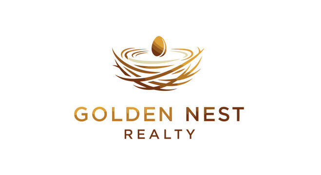 Golden Nest Realty Logo Design.