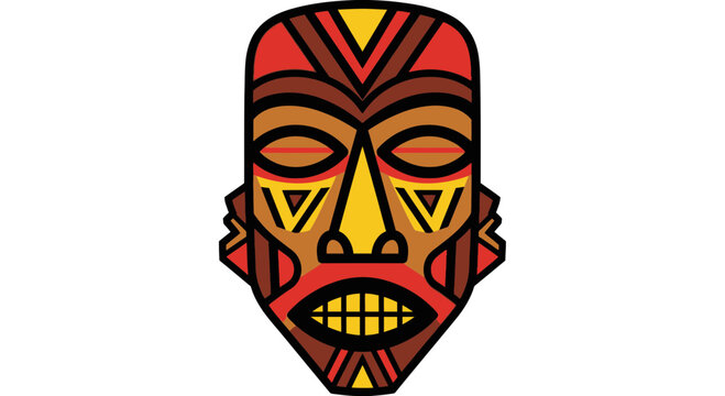 Vibrant Tribal Mask Face Closeup 2.