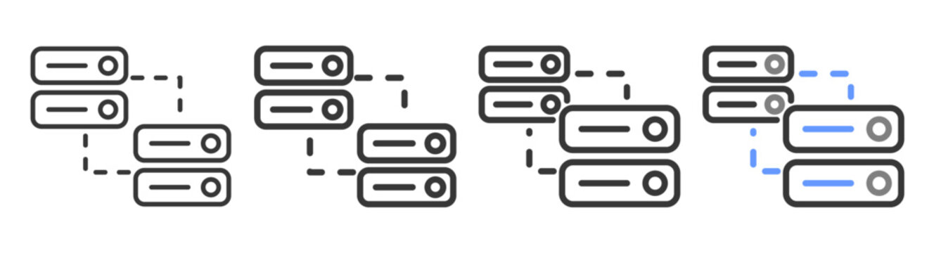 The Ultimate failover Styles with Variations Line of icon set vector illustration
