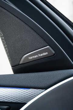 Bmw x3 harman kardon door speaker close up, Luxury SUV premium audio system
