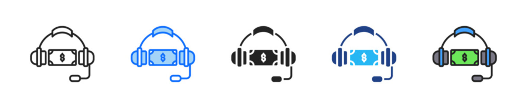 Customer Service Cost Icon Set Multiple Style Collection