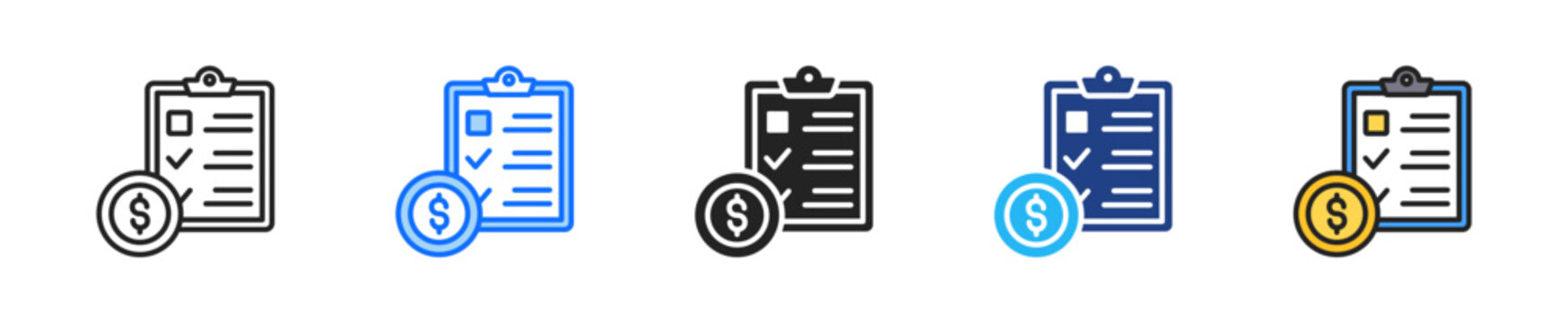 Customer Payment Plan Icon Set Multiple Style Collection