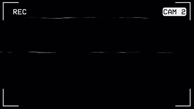 retro CCTV recording interface overlay with retro video recording effects and icons recorder on transparent background. security system visuals, digital monitoring with effects. CAM 2. 4K Video