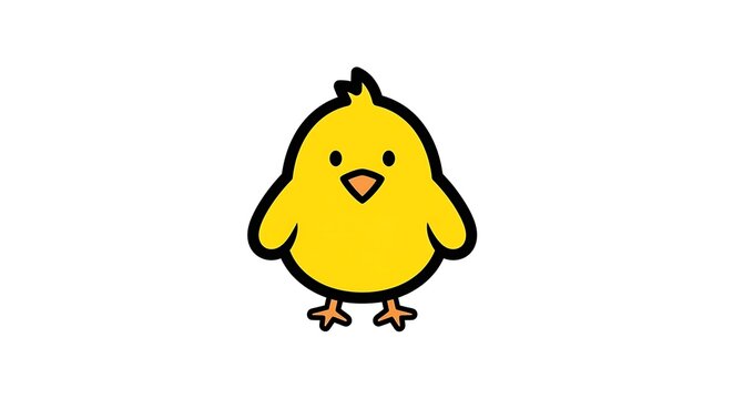 Cute Cartoon Chick: A charming cartoon chick stands out, offering a bright and cheerful image that brings smiles and a sense of joy.