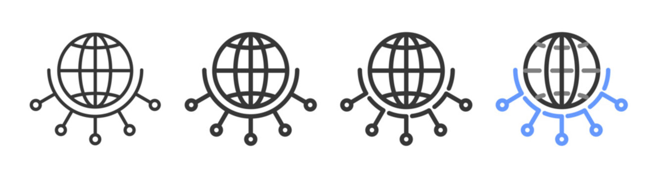 The Ultimate network Styles with Variations Line of icon set vector illustration