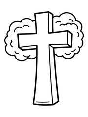 Fototapeta premium Sacred Symbol of Faith: A simple yet powerful illustration of a cross, evoking a sense of faith, hope, and spiritual connection.