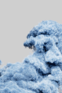 Blue Fluffy Fiber Wave Abstract