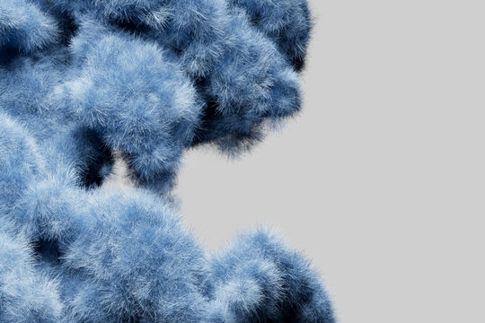 Blue Fluffy Fiber Cloud Background