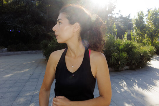 portrait of a young woman in sportswear