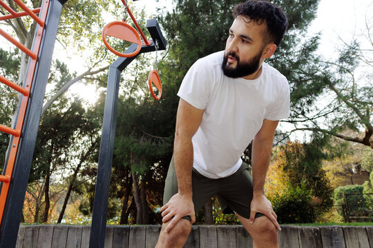 a young man doing sports outdoors