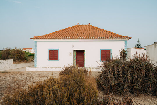 Traditional Portuguese House with Red Tile Roof