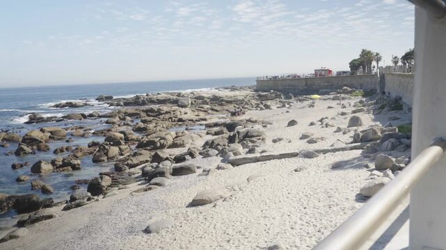 A rocky beach along Sea Point&rsquo;s Promenade.