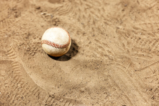 Baseball ball at Baseball diamond
