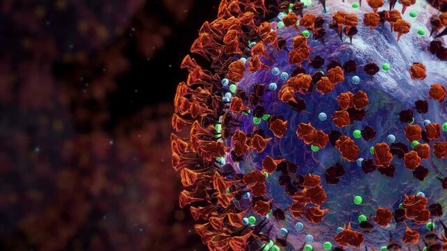 Close-up of Covid-19 virus mutation in laboratory setting