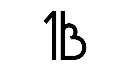 Abstract graphic composition featuring the letters 1 and b © ikk