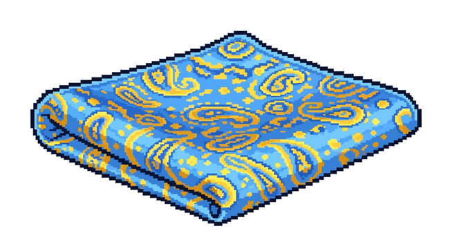 Blue Paisley Pocket Square Accessory.