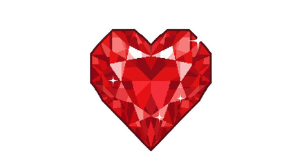Fototapeta premium Brilliant Red Heart Shaped Gemstone Crystal.