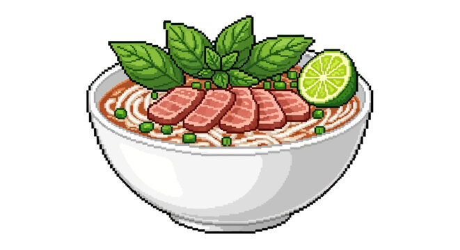 Delicious Bowl of Vietnamese Pho Noodle Soup.