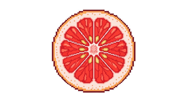 Close-up Slice of Juicy Pink Grapefruit Citrus Fruit.