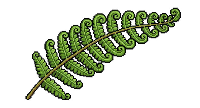 Detailed Illustration of a Vibrant Green Fern Frond.