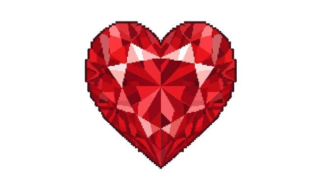 A Brilliant Red Gemstone Heart Shape.