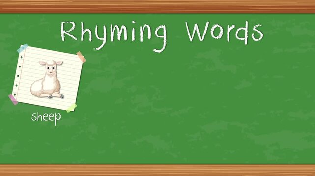 Educational Rhyming Words Animation with Sheep Jeep Peep and Sleep