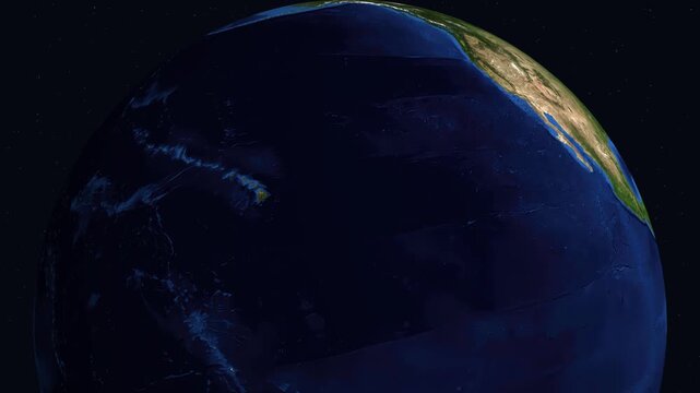 Satellite Zoom Animation to East Asian Cities at Night