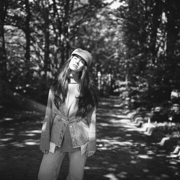 Forest Portrait on Medium Format Black and White Film
