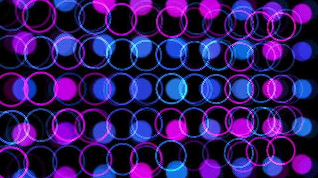 abstract background with blue lights. circle light motion video move, 