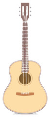 Obraz premium Hand-drawn acoustic guitar illustration, isolated, musical instrument design