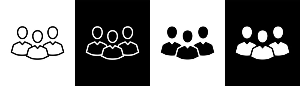 audience white icon set design