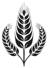 Obraz premium Stylized wheat ears icon or logo, a symbol of agriculture and harvest